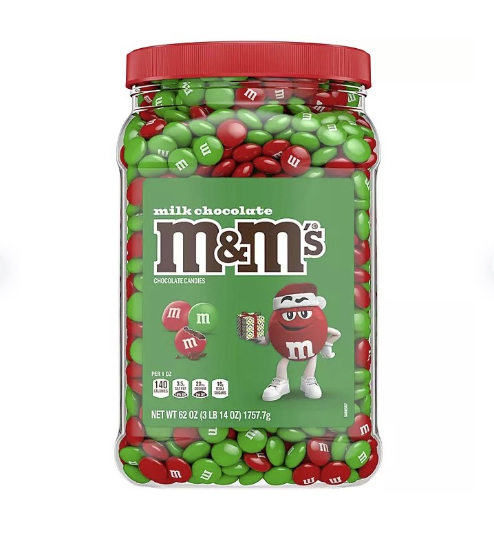 M&M's Christmas Milk Chocolate Jar 3.87lb | Four Seasons Candy